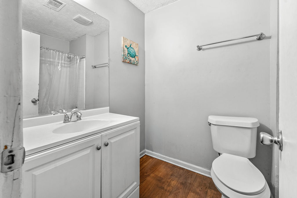 Second full bathroom with vanity and toilet